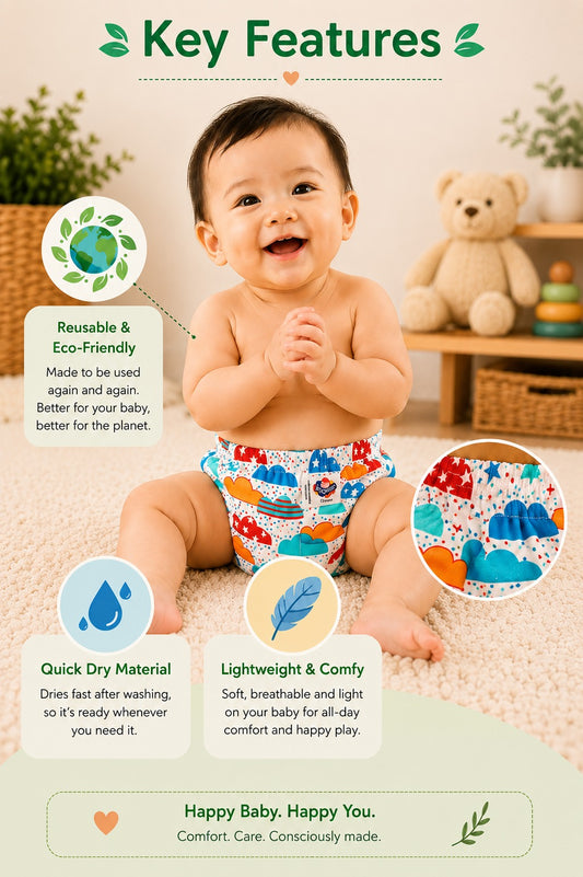 Printed Reusable cloth Diapers