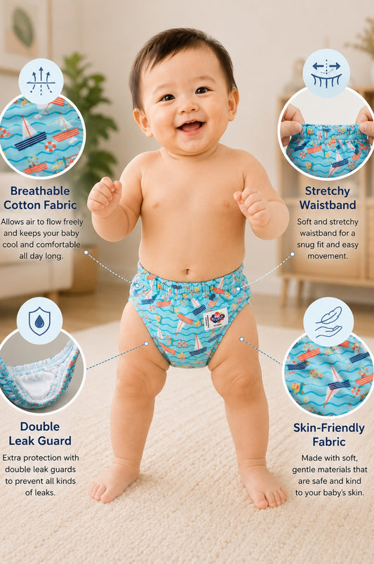 Printed Reusable cloth Diapers