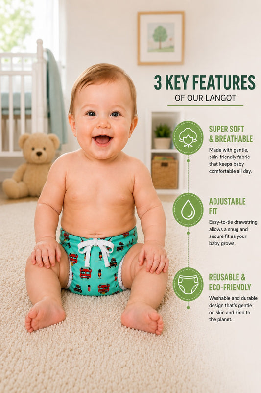 Green Printed Reusable Langot