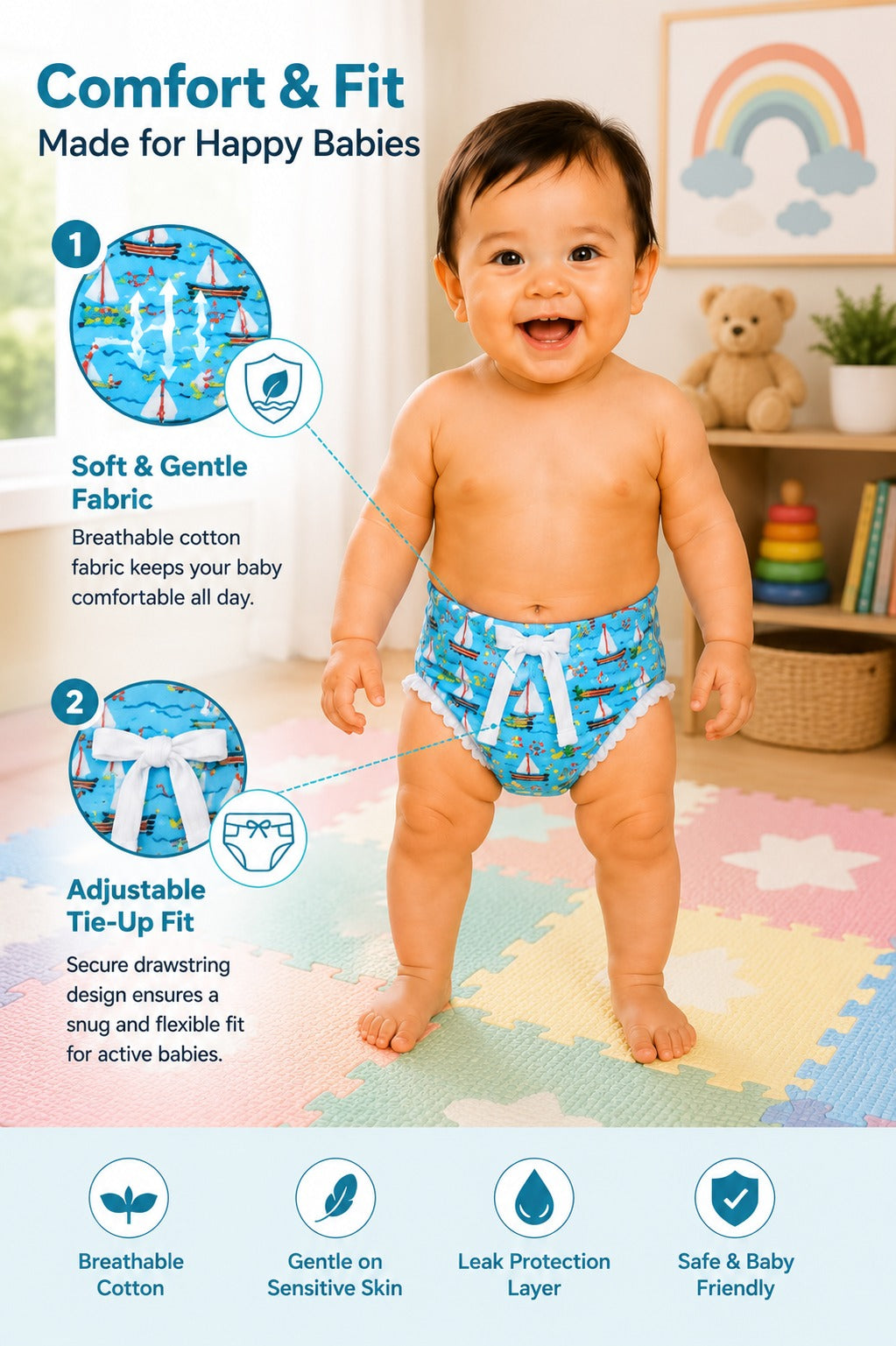 Blue Printed Reusable Langot