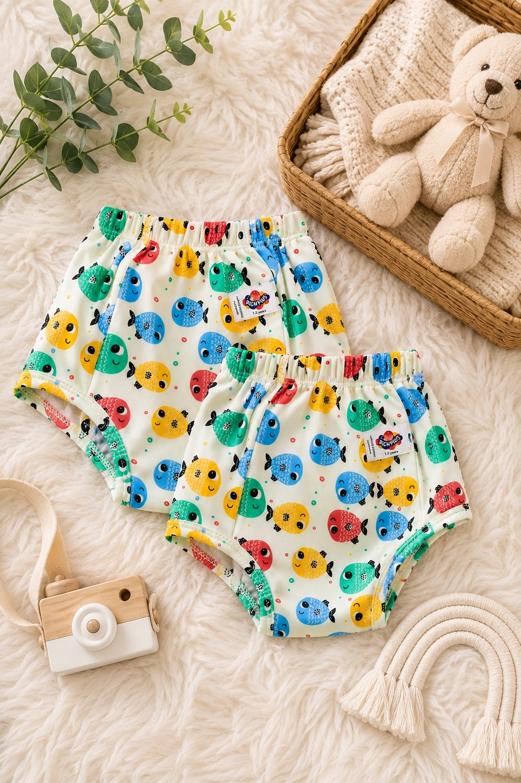 3 pc Printed Reusable Diapers