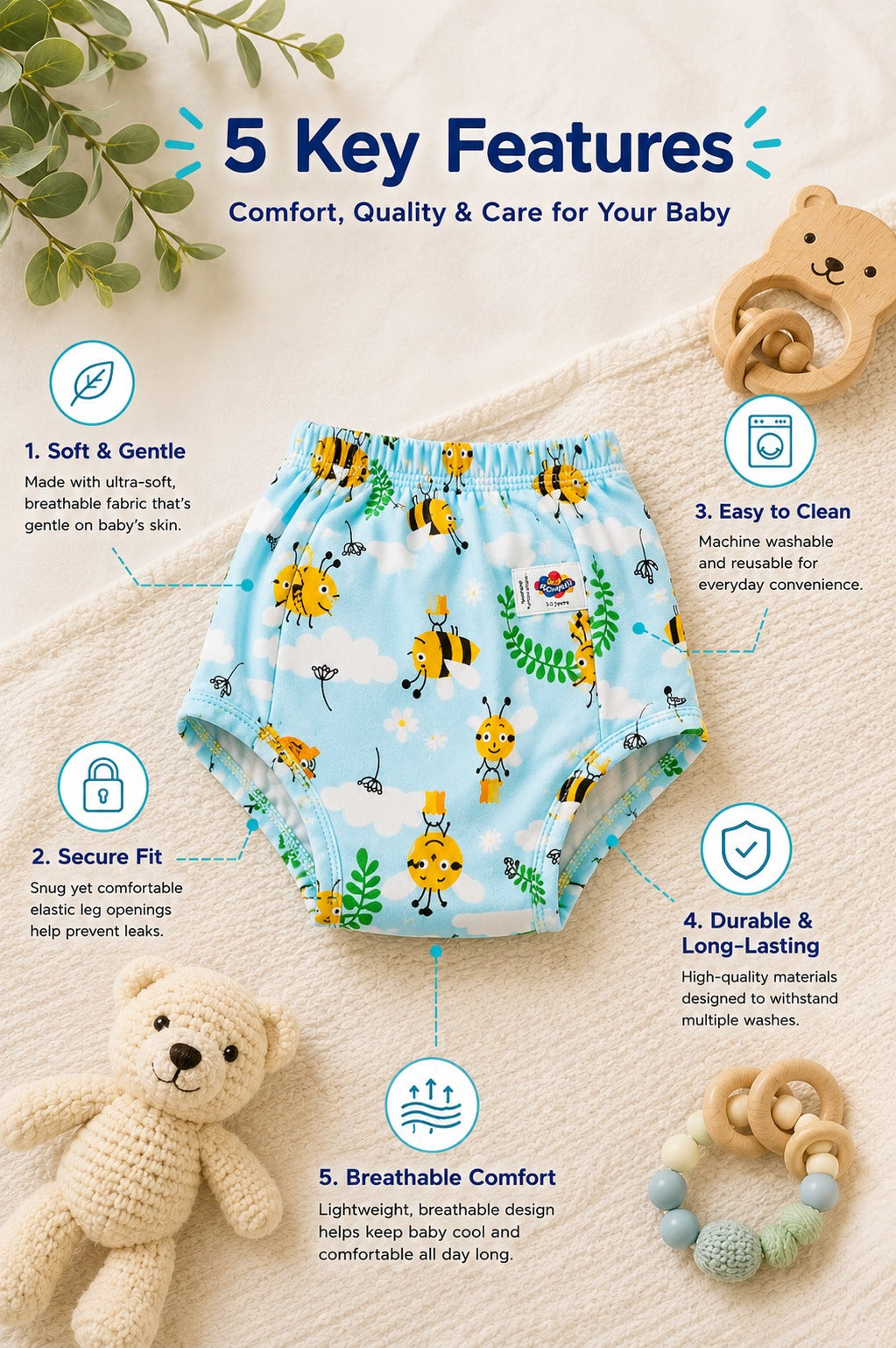 Printed Reusable cloth Diapers
