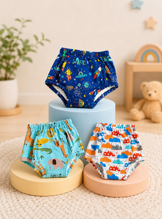 3 pc Printed Reusable Diapers