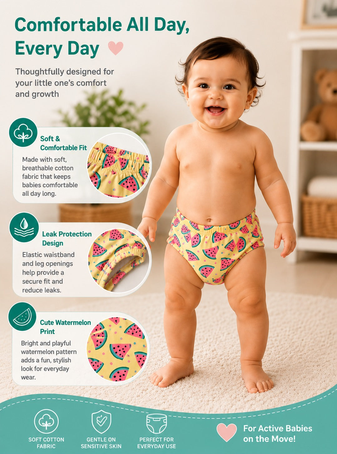 Watermelon Printed Cloth Diaper